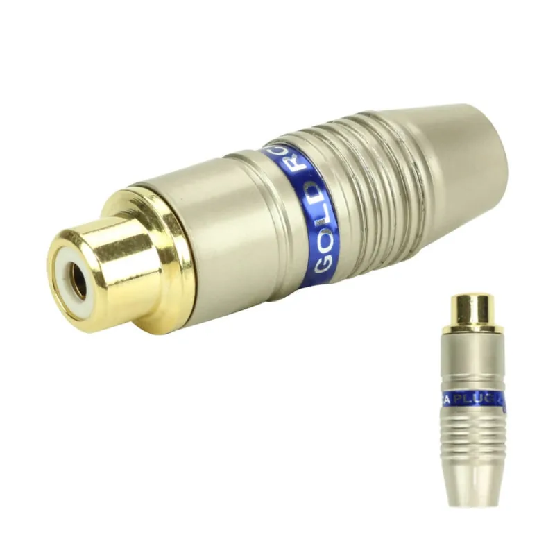 10x Plug Rca Fêmea profissional Original Pix Ponta Ouro 24k