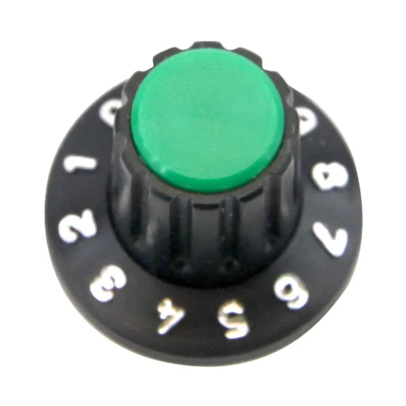 10x Knob Redondo Numerado Estriado c/ Parafuso 1426 Verde