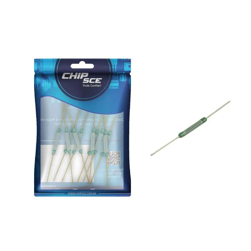 10x Sensor Magnético Reed Switch Dourada - Ampola Vidro