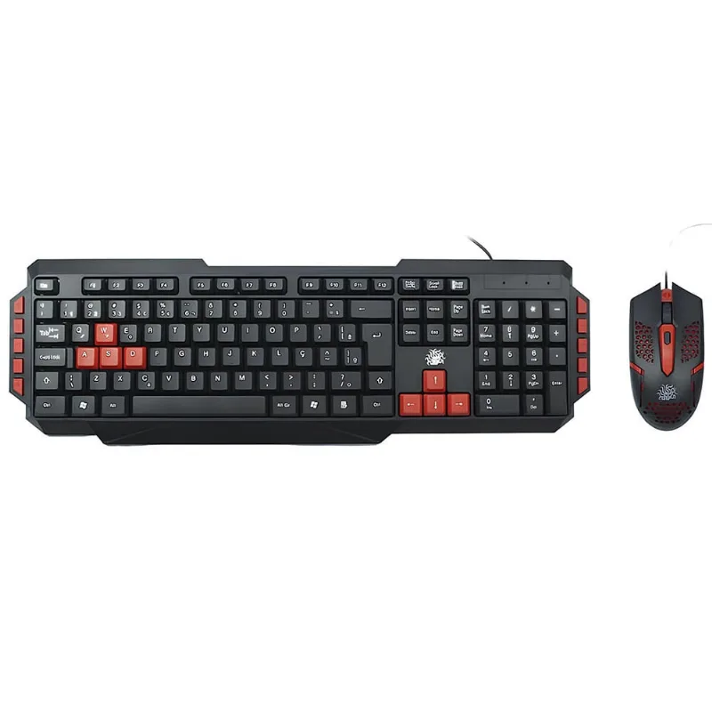Kit Teclado e Mouse Gamer Start 2.0 Preto e Vermelho