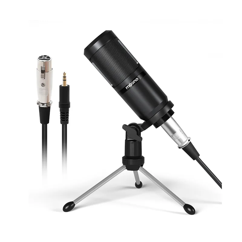 Microfone Condensador Profissional Maono Au-pm360tr P/ Gravacao