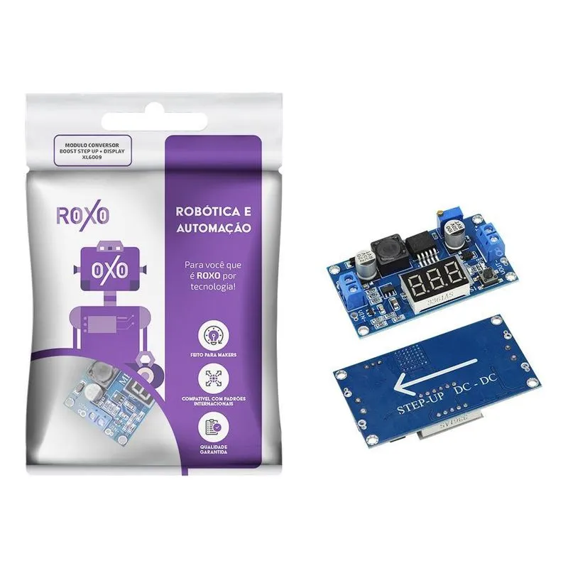 Módulo Conversor Boost Step-up + Display Xl6009 - Roxo