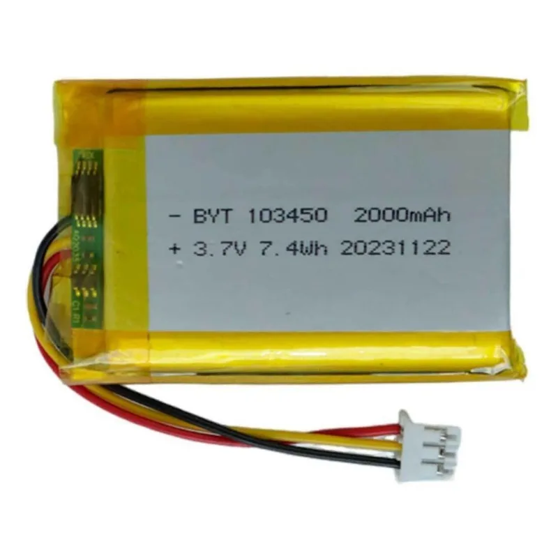 Bateria 103450 3,7v 2000mah 7.4wh Com Conector