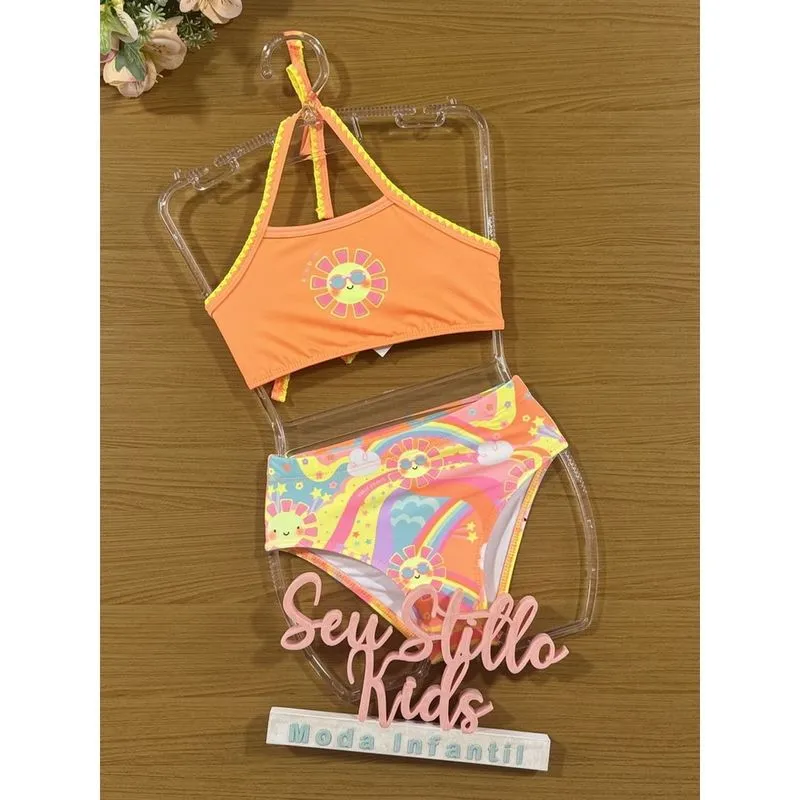 Biquíni Infantil Kukie Verão Laranja Solzinho
