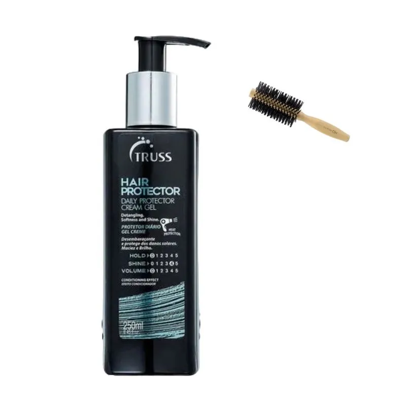 Kit truss finish hair protector leave-in 250ML E mq escova beauty madeira basic daily wood