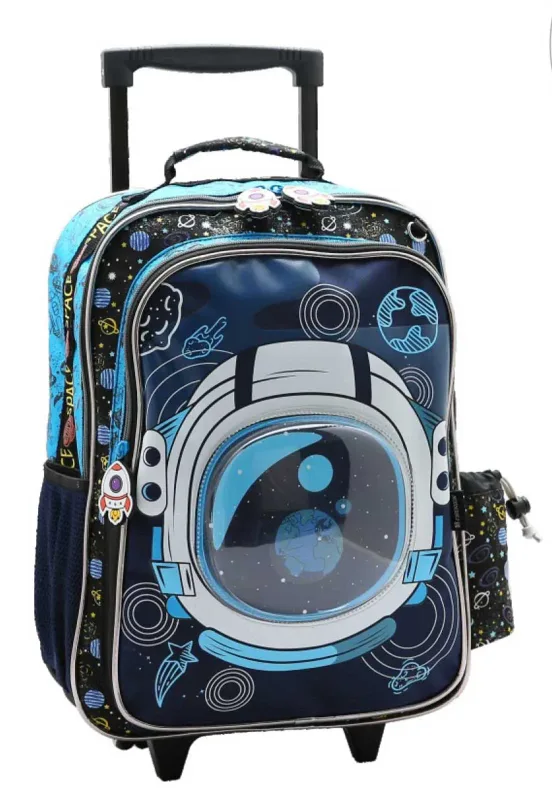 Mochila Menino de Rodinhas Infantil Astronauta Espaço