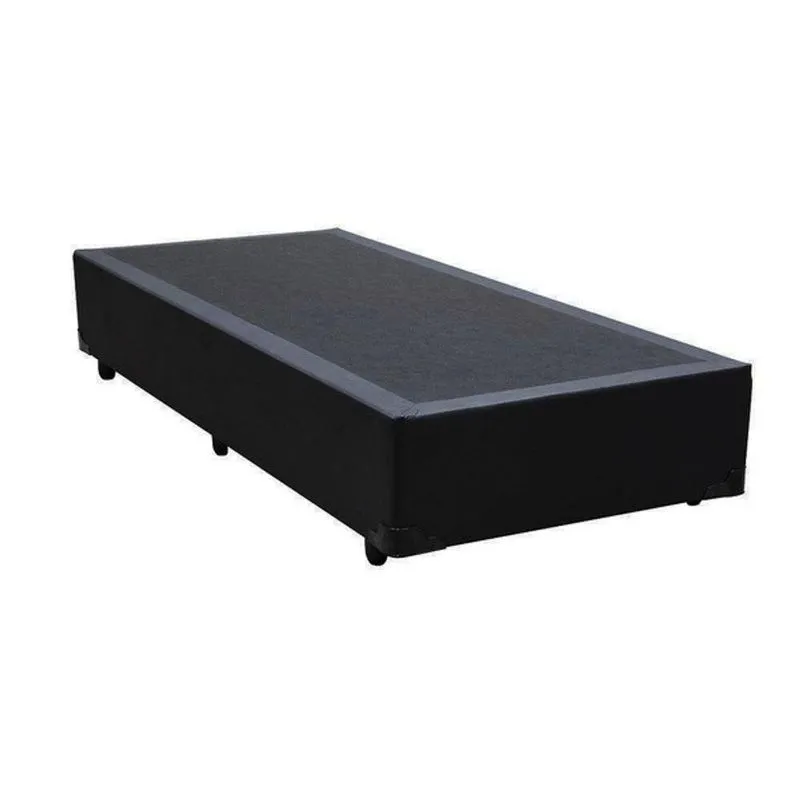 Base Box Solteiro Preto Sintético 38x88x188