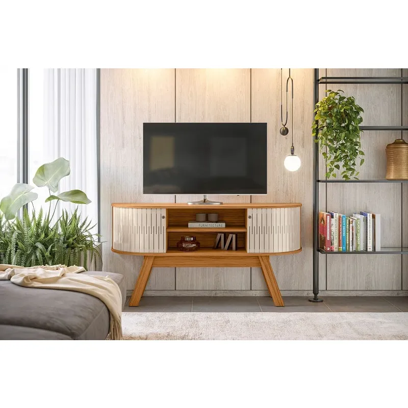 Bancada Atlanta para TV até 55 polegadas - Naturale/Off White - Madetec