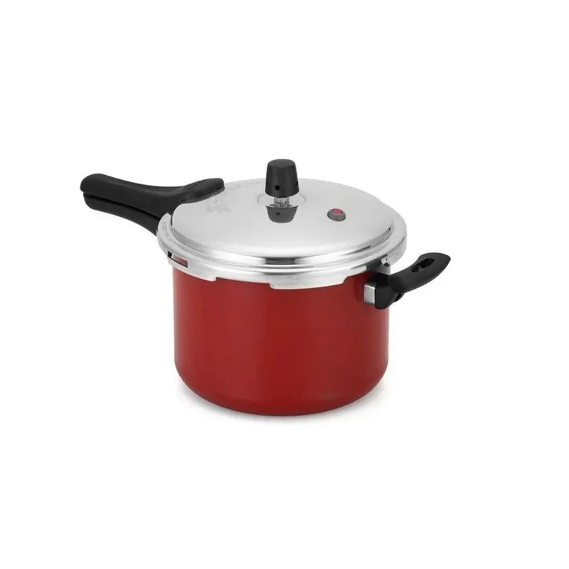 Panela De Pressão 4,5 L. Fast Preta/Vermelha - Alumínio Nacional