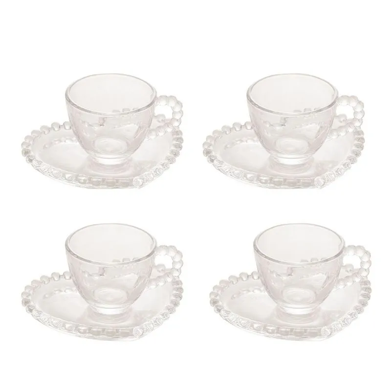 Jogo De Xícaras De Café Com Pires Pearl 85ml Wolff 4un