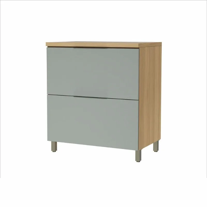 Balcão De Cozinha Nesher Marquesa 0,80m 1 Porta 1 Gaveta Nature Com Verde