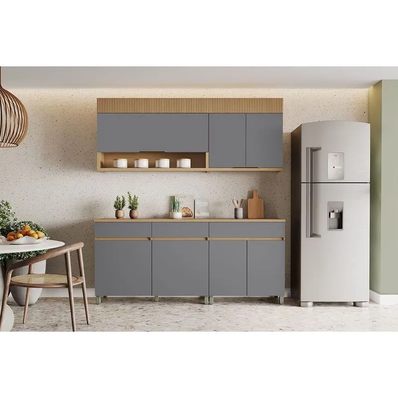 Cozinha Modulada Nesher Realeza 4 Peças CZ103 Carvalho/Titânio