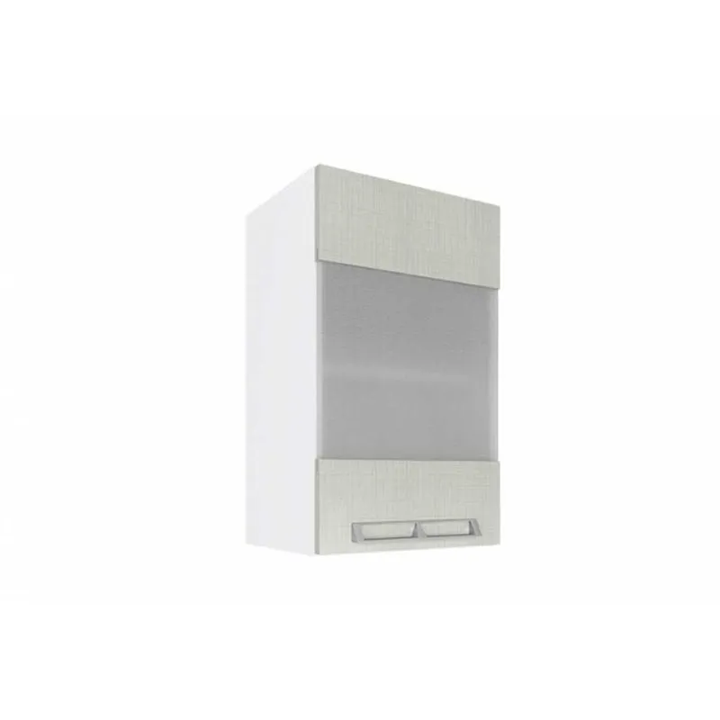 Armario Aéreo Art In Móveis CZ405 1 Porta Vidro Cor Branco c/ Nude