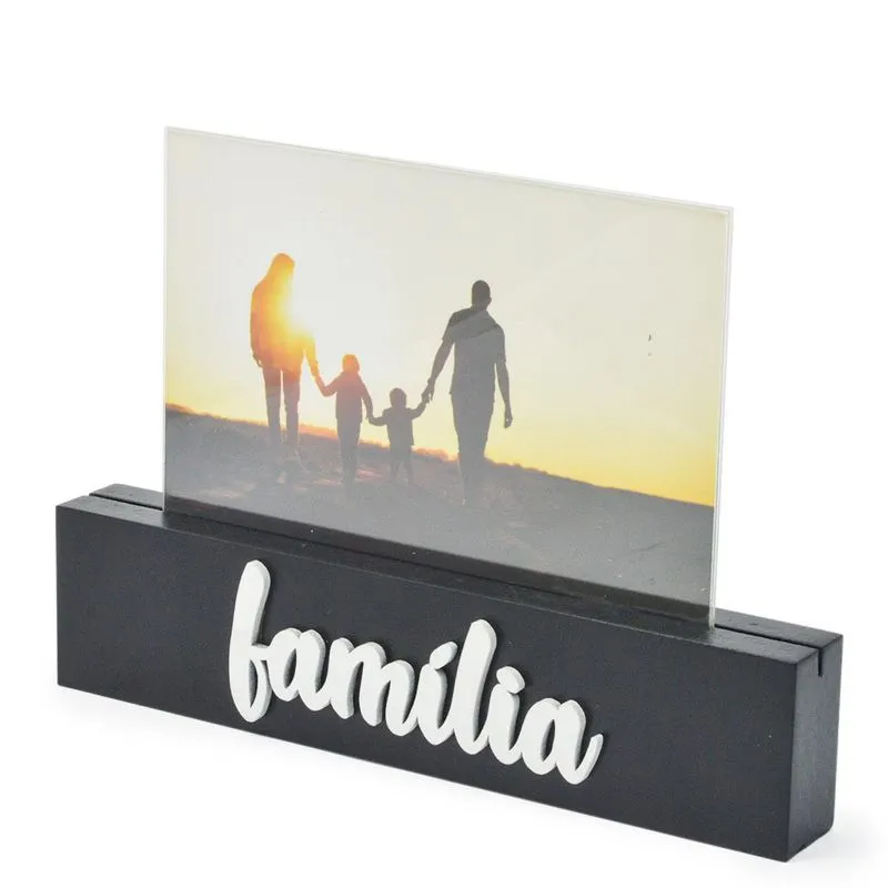 Porta Retrato De Madeira Display 10x15 Familia