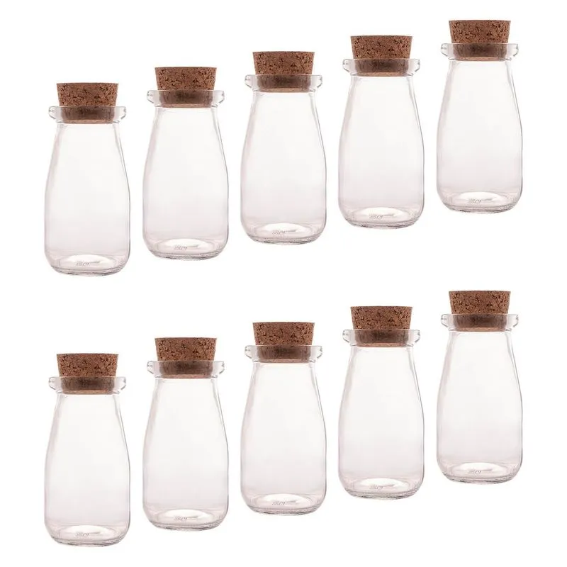 Kit 10 Porta Mantimento Mini De Vidro Com Rolha 100ml Lyor