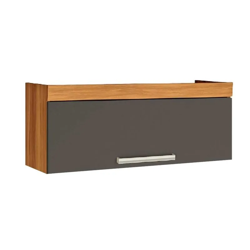 Armário de Cozinha Modulado Burguesa c/ 1 Porta Basculante 80cm Freijo/Grafite - Nesher