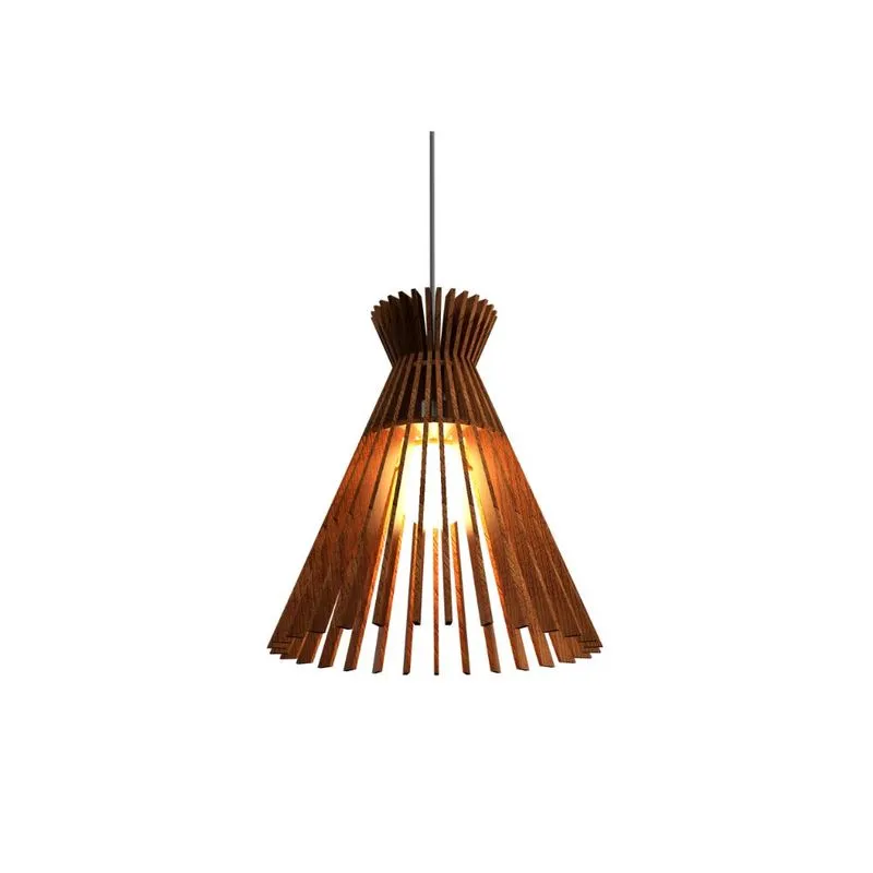 Pendente 1XE-27 Imbuia Stecche Di Legno Accord