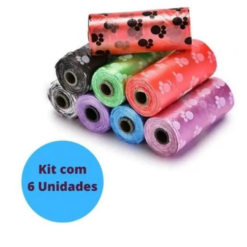 Kit Saquinho Coletor Higiênico Pegador Fezes Pets 6 Unidades