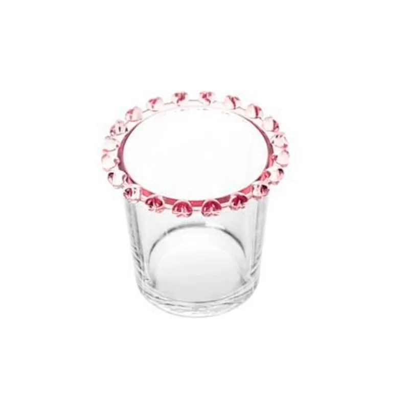 Porta Colher Cristal Coração Borda Rosa 8cm 1711
