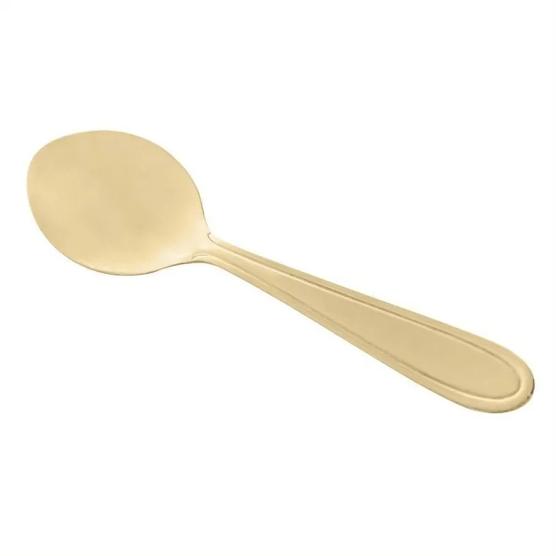 6 Colheres De Sobremesa Lyor Gastro Dourado De Aço Inox 13cm