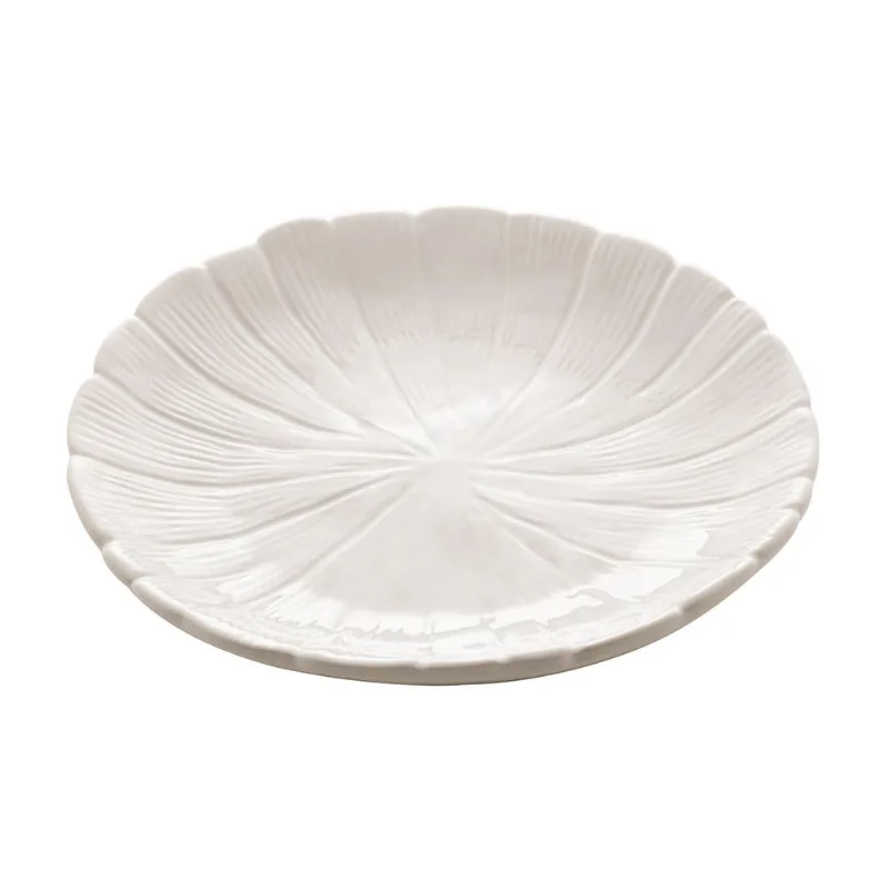 Folha Decorativa De Cerâmica Banana Leaf Branco 19,5x19,5x3cm Lyor