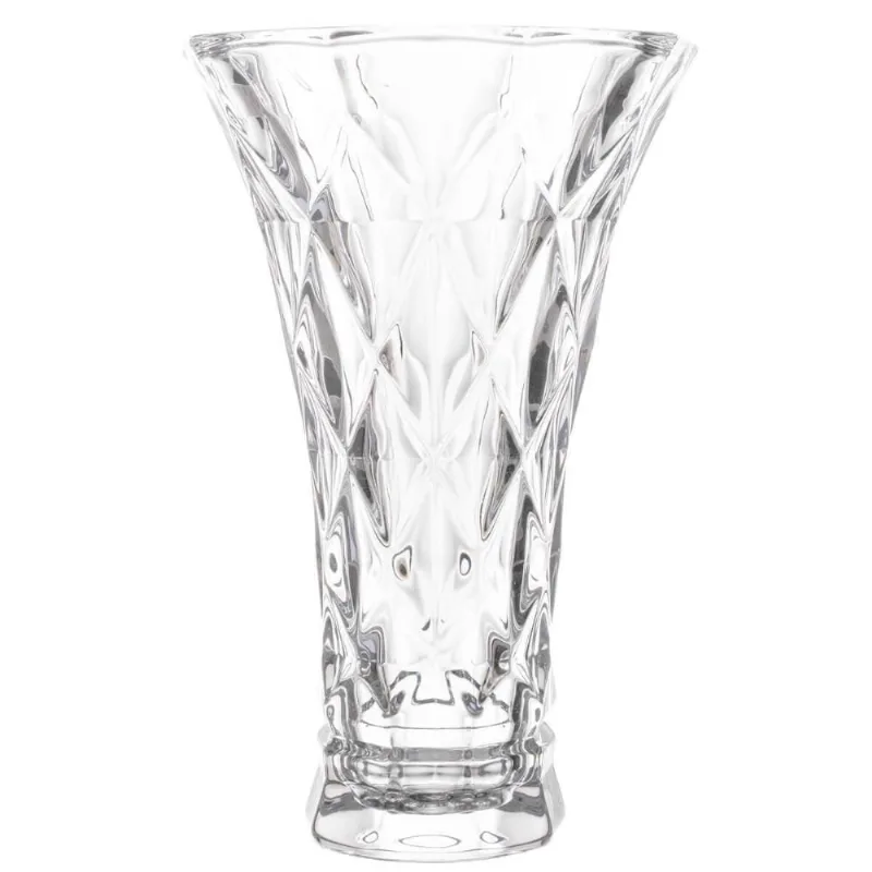 Vaso de Vidro Lyor Diamond 13x20cm Decorativo Plantas Arranjo Flores Transparente