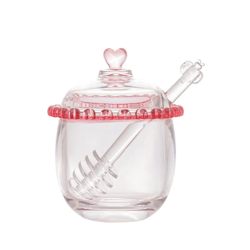 Meleira Pote Porta Mel De Cristal Vidro Lyor Dosador 210ml