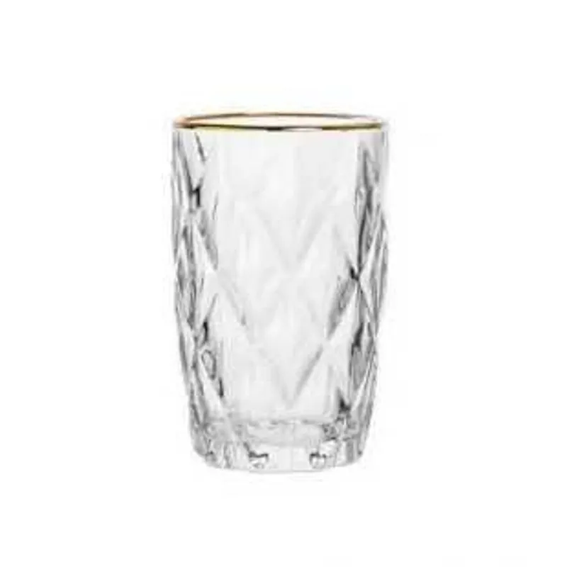 Copo Alto Lyor Diamond De Vidro Dourado - Lyor