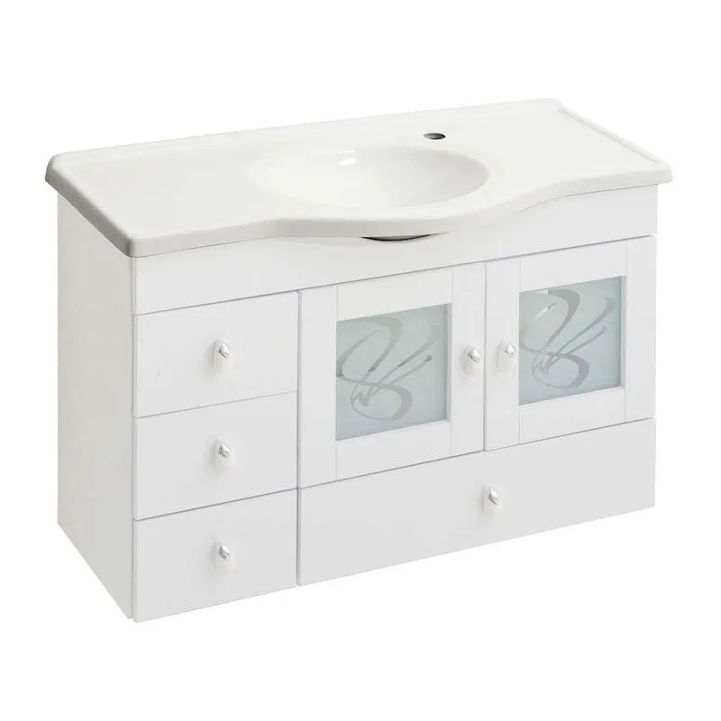 Gabinete Curvo Star 80cm com tampo branco Darabas