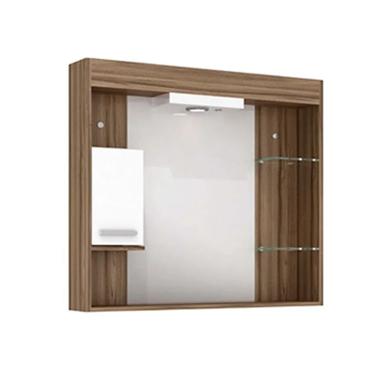Espelheira Napoli Terracota Com Luminaria 80cm Darabas Agardi