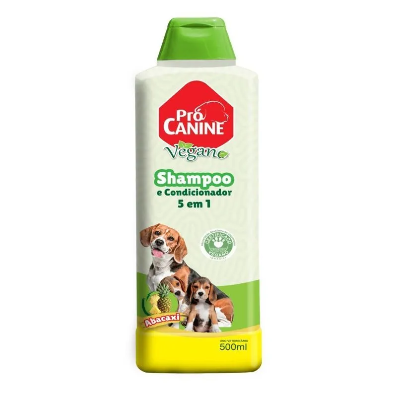 Shampoo E Condicionador Pet 5 Em 1 Vegano 500ml - Abacaxi