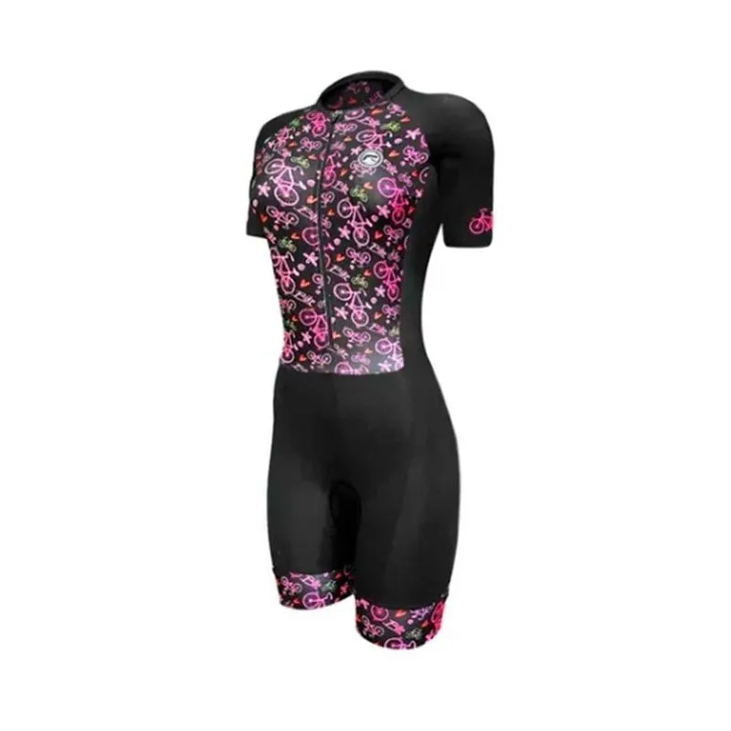 Macaquinho Regata Feminino Barbedo Bike Pink Love-preto-p