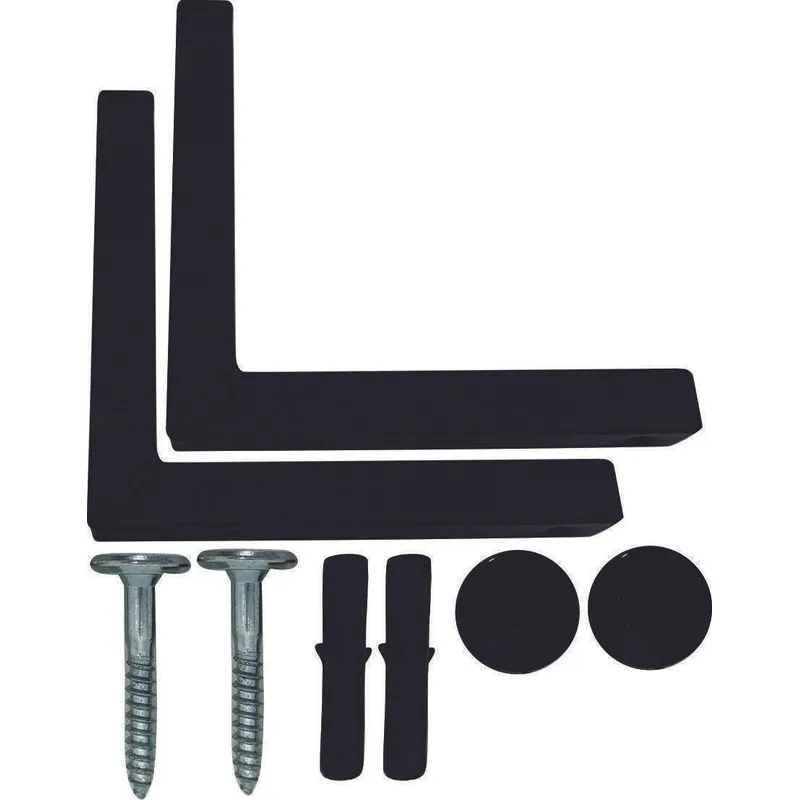 Kit 4 Suportes Mão Francesa Cantoneira Prateira Preto 25cm