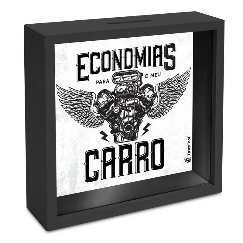 Quadro Cofre 18x18cm - Economias Para Meu Carro Brasfoot