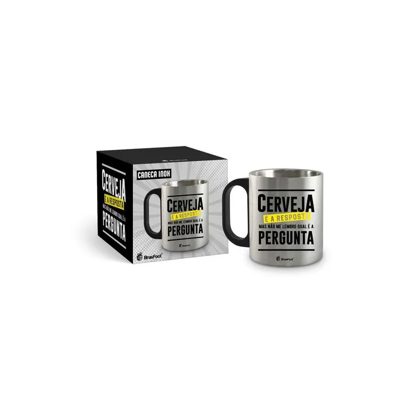 Caneca Metal Inox - Cerveja E A Resposta