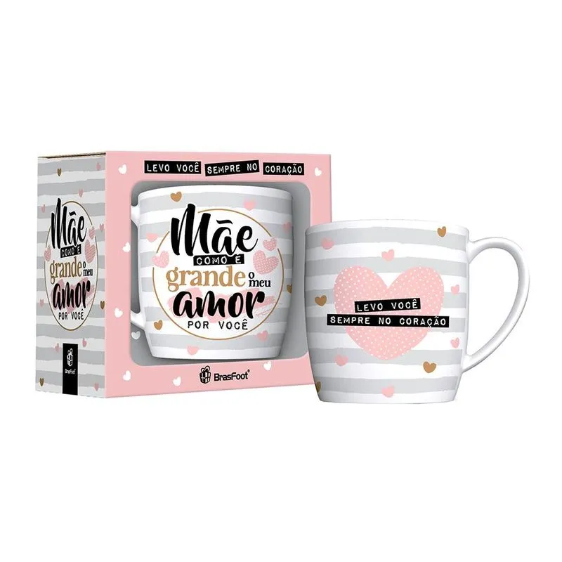 Caneca Mãe Grande Amor Porcelana Urban 360Ml - BrasFoot 115