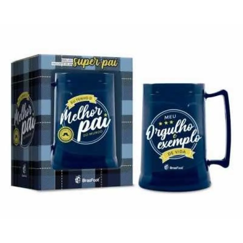 Caneca Gel 300ml Temas Melhor Pai Do Mundo Brasfoot