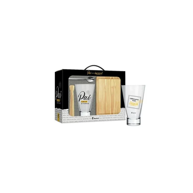 Kit Caipirinha Com 4 Itens Pai Amor Eterno Obrigado Por Tudo