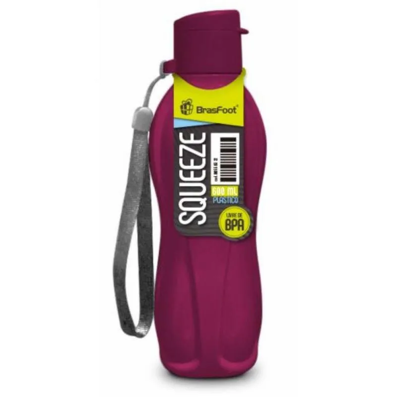 Garrafa Squeeze 600ml Matte Roxo Brasfoot