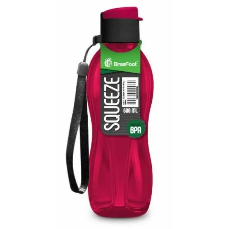 Garrafa Squeeze 600ml Matte Bonina Brasfoot