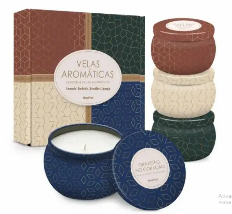 KIT 4 VELAS CLASSICA - Manaia Presentes