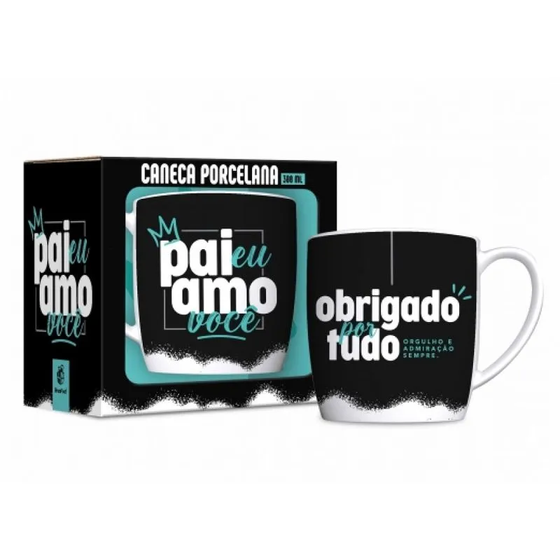Caneca Porcelana Urban Pai Eu Amo Você 300ml