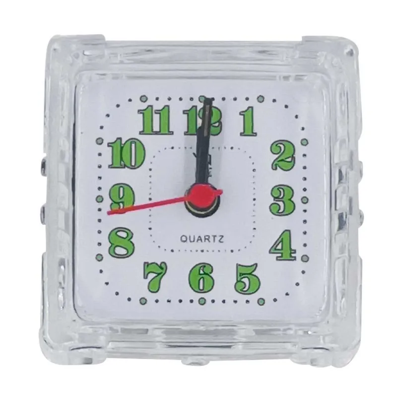 Relógio de Mesa Quadrado 7x7cm em Plástico Imporiente-Branco