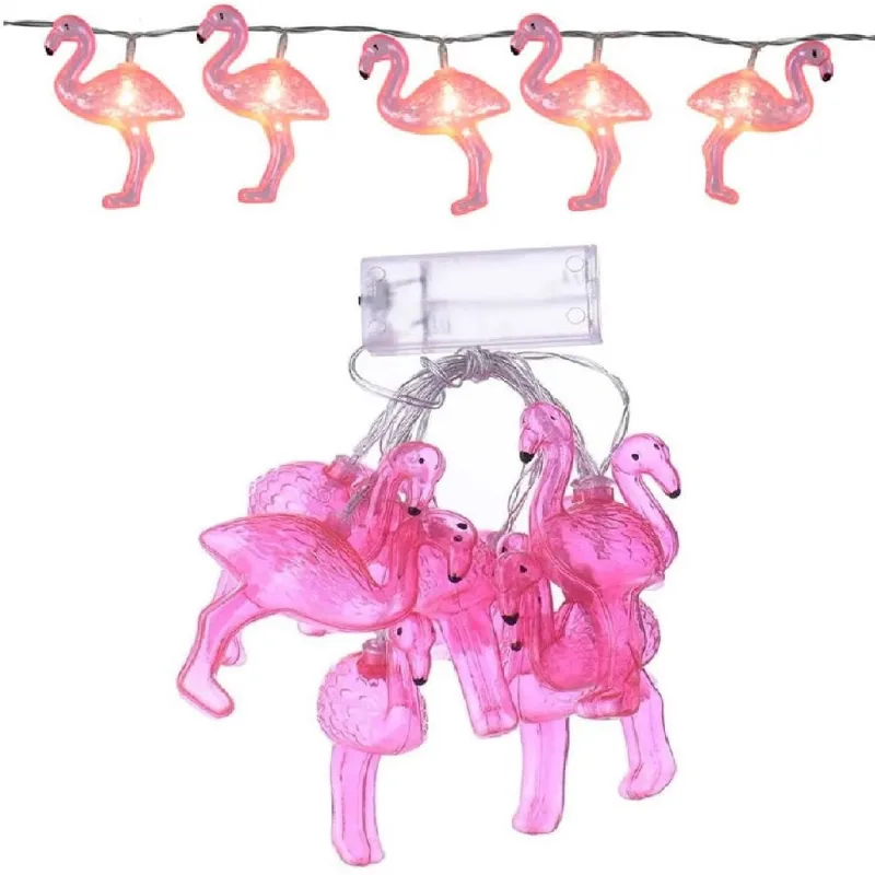 Cordão Luminária Fio Luz Led 10 Lâmpadas Flamingo