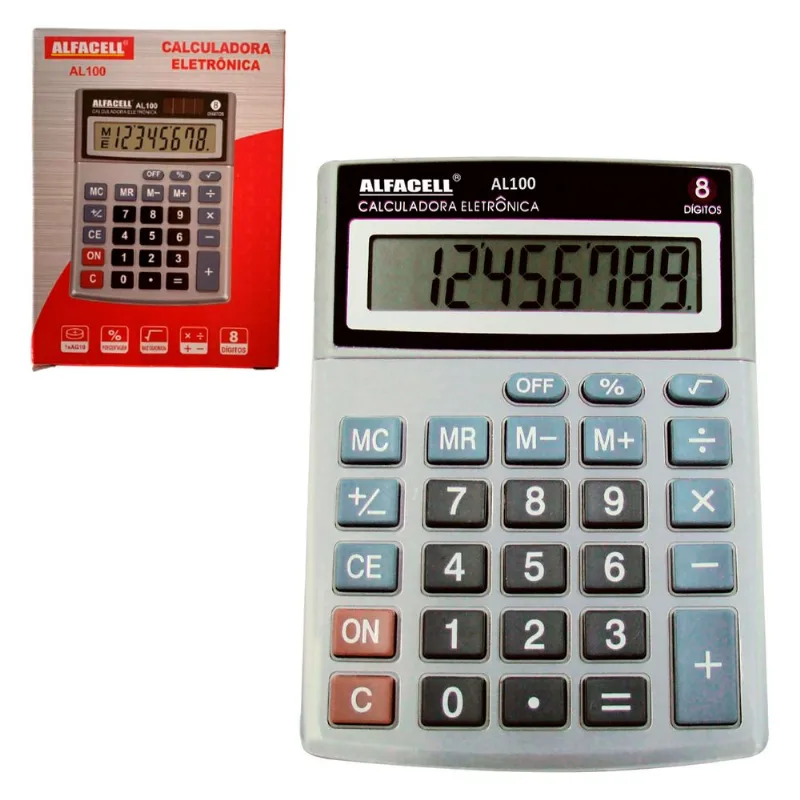 Calculadora Eletrônica de Mesa 8 Dígitos 14x10cm Imporiente