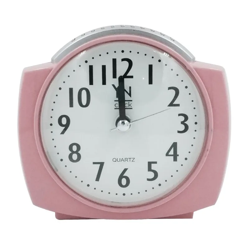 Relógio de Mesa Analógico 10x9cm em Plástico Imporiente-Rosa