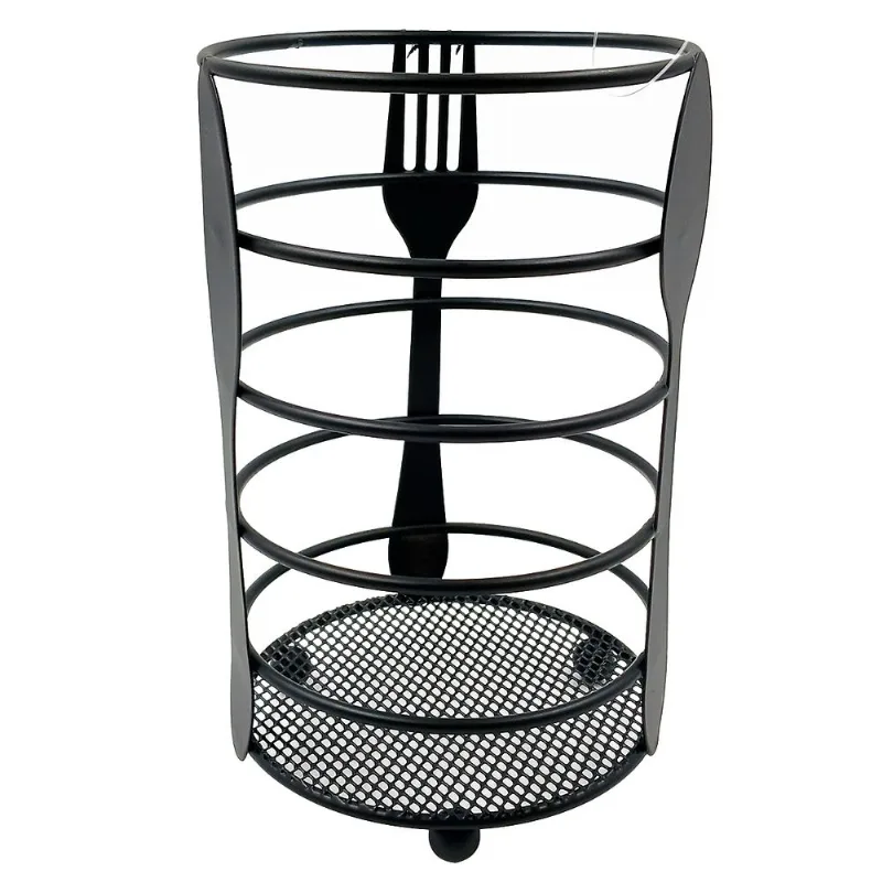 Porta Talher Redondo 10x10cm em Metal Casita