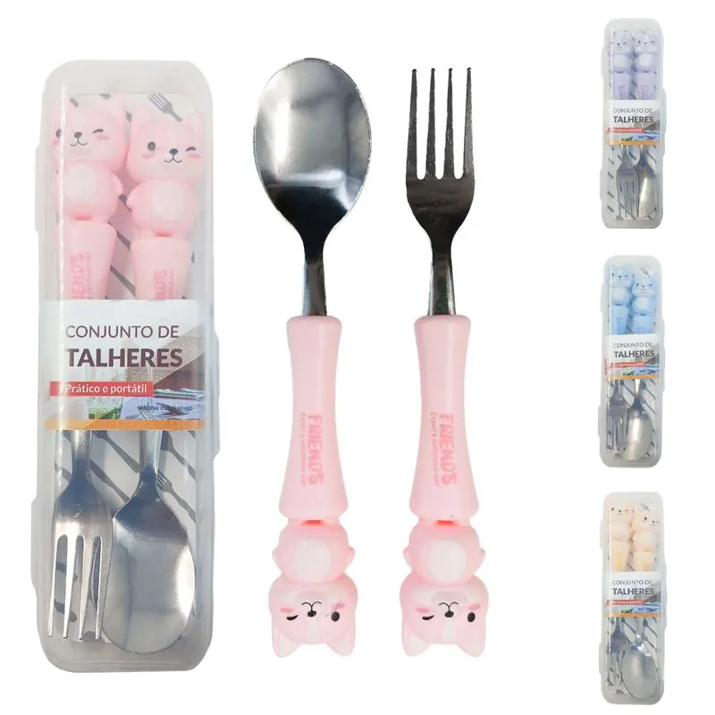Kit Talher C/ Estojo 3 Peças em Aço Inox Imporiente