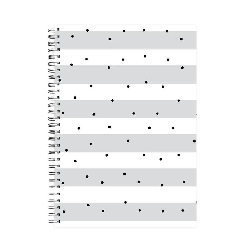 Caderno Stripes & Dots Cinza A4