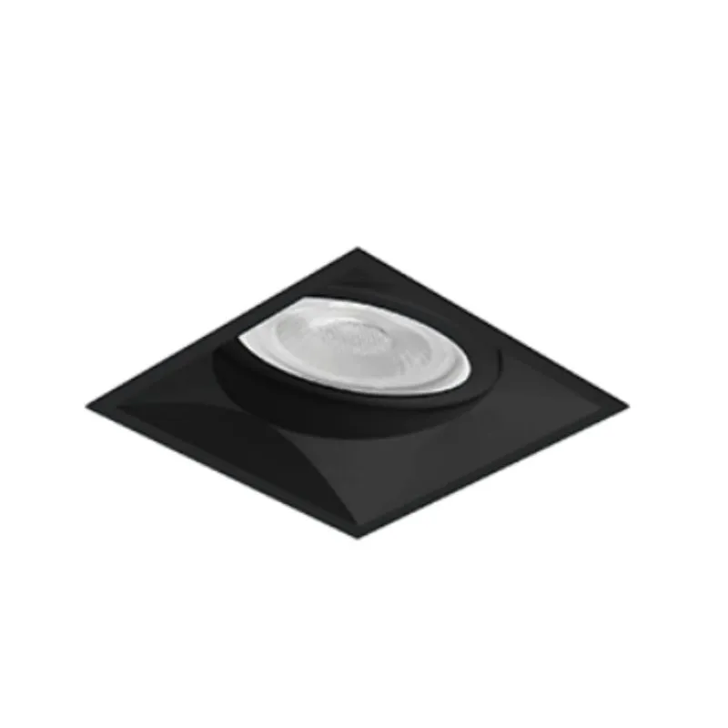 Luminária Embutir Quadrada Dirigível 1 Lâmpada PAR20 E27 Nya Microborda RI-E1226 Preto Revoluz